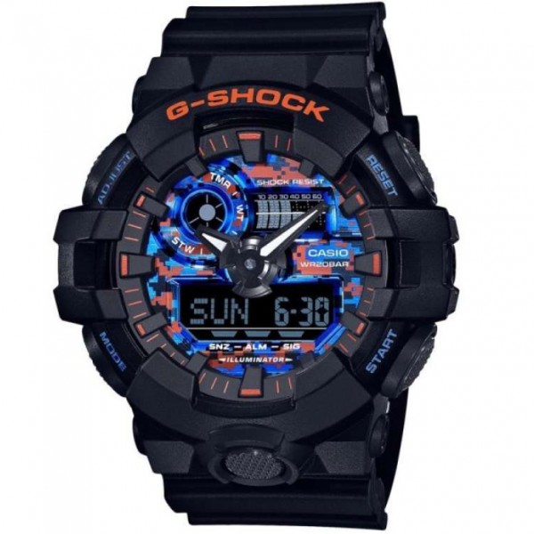 CASIO G SHOCK GA-700CT-1ADR BLACK BLUE